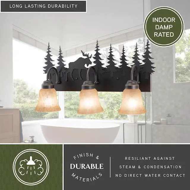 Alt view image 3 of 7 - VAXCEL VL55603BBZ Yellowstone 3L Vanity Bronze
