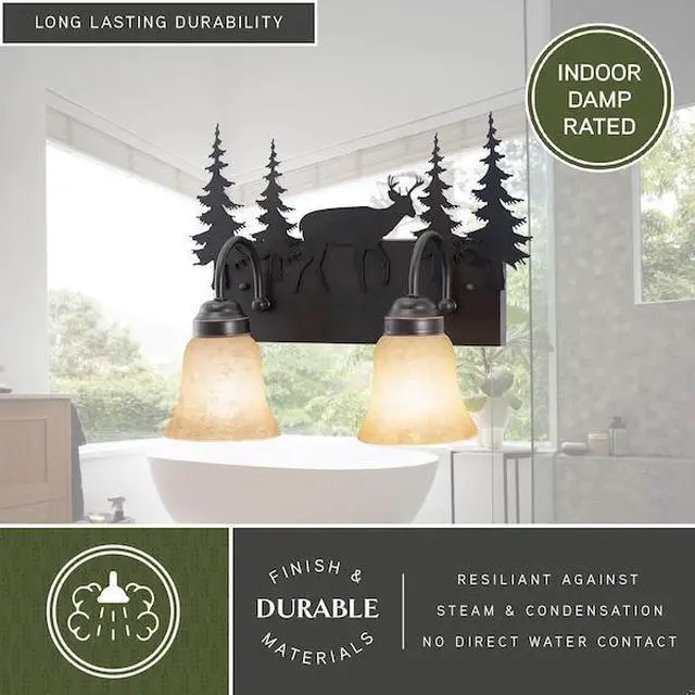 Alt view image 6 of 10 - Vaxcel Bryce 2L Vanity Burnished Bronze - VL55402BBZ