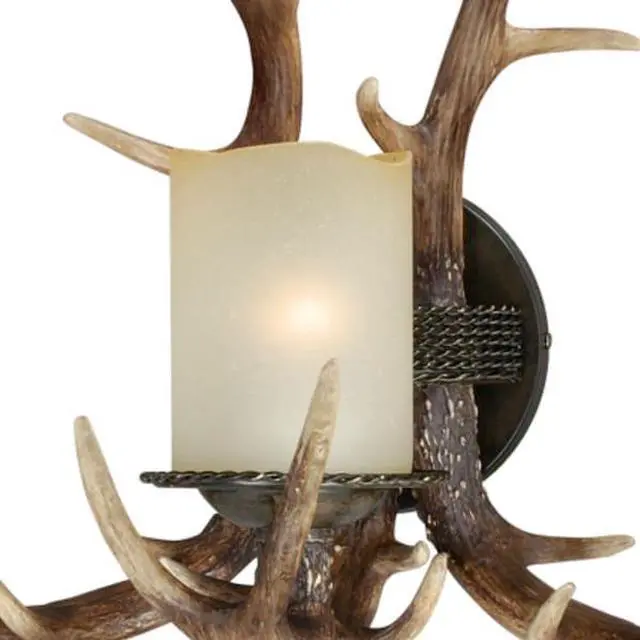 Alt view image 2 of 7 - VAXCEL W0046 Yoho 3 Light Bronze Rustic Antler Bathroom Vanity Fixture