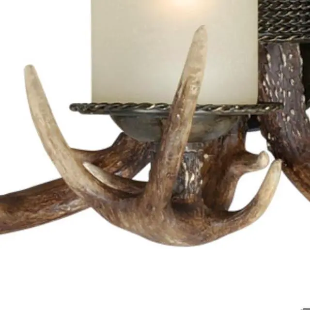 Alt view image 3 of 7 - VAXCEL W0046 Yoho 3 Light Bronze Rustic Antler Bathroom Vanity Fixture