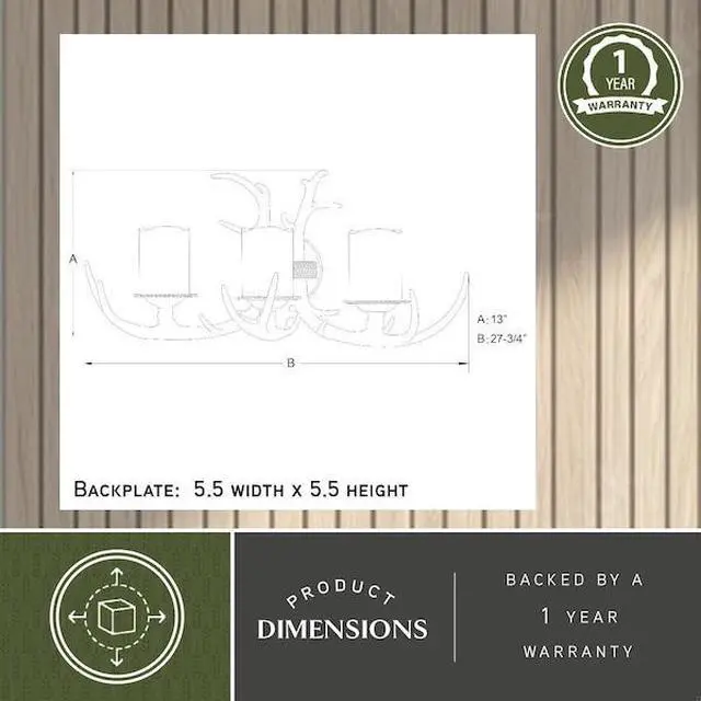 Alt view image 5 of 7 - VAXCEL W0046 Yoho 3 Light Bronze Rustic Antler Bathroom Vanity Fixture