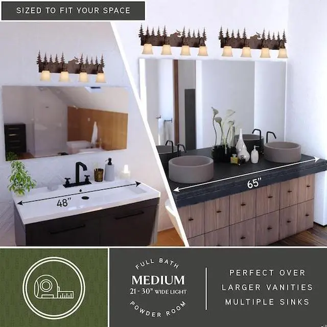 Alt view image 3 of 7 - VAXCEL VL55604BBZ Yellowstone 4L Vanity Bronze