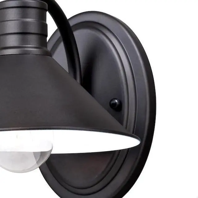 Alt view image 4 of 7 - VAXCEL W0283 Akron 1 Light Bronze Farmhouse Barn Bathroom Wall Fixture