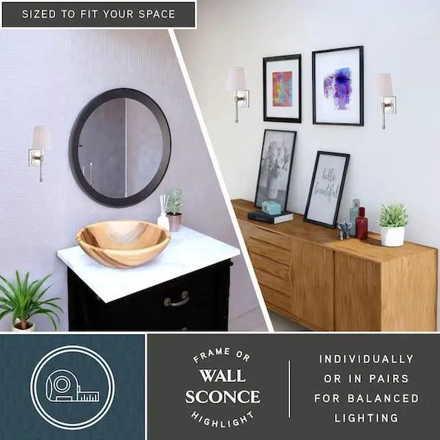 Alt view image 5 of 9 - VAXCEL W0247 Ritz 1L Vanity Satin Nickel