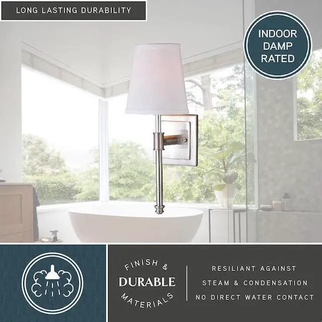 Alt view image 7 of 9 - VAXCEL W0247 Ritz 1L Vanity Satin Nickel