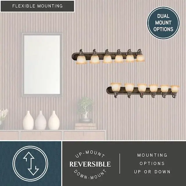 Alt view image 3 of 9 - VAXCEL LS-VLD106PZ Lasalle 6L Vanity Bronze