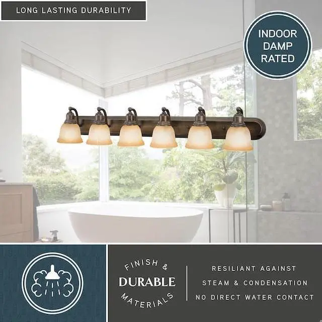 Alt view image 4 of 9 - VAXCEL LS-VLD106PZ Lasalle 6L Vanity Bronze