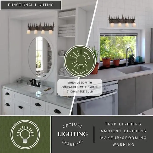 Alt view image 10 of 13 - Vaxcel Yosemite 4L Vanity Burnished Bronze - VL55504BBZ