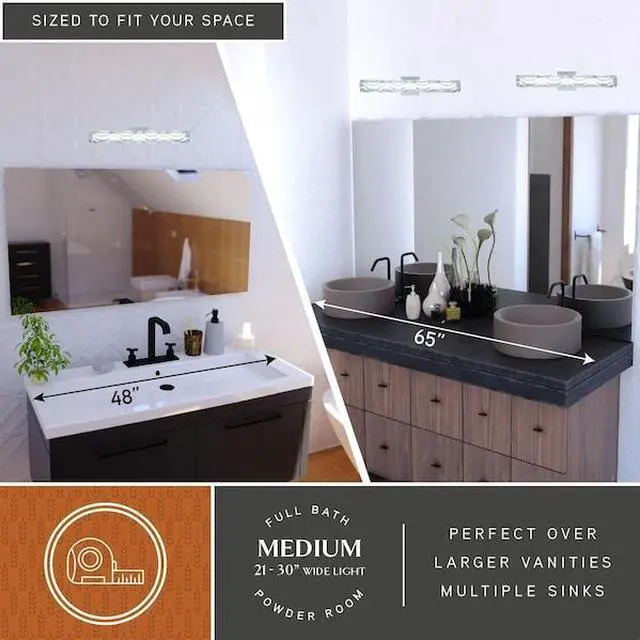 Alt view image 4 of 7 - VAXCEL W0359 Marseille 24-in. W LED Vanity, chrome finish