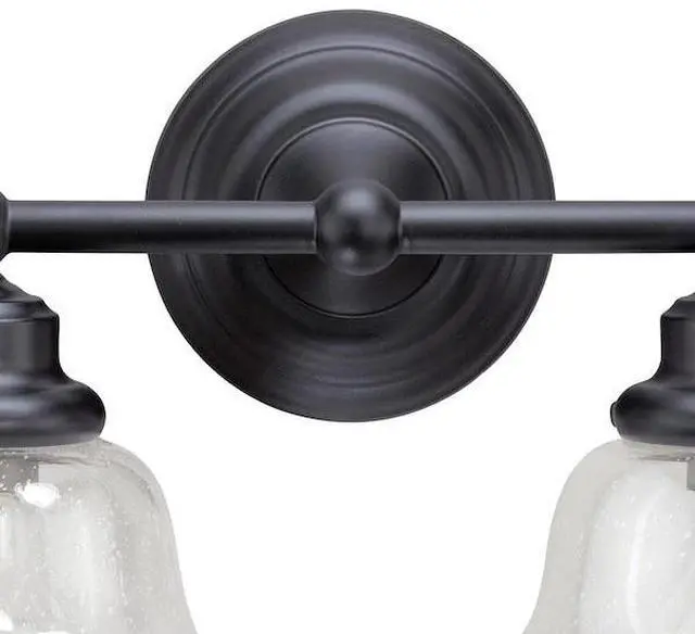 Alt view image 7 of 9 - huntley 2 light bronze farmhouse schoolhouse bathroom vanity fixture