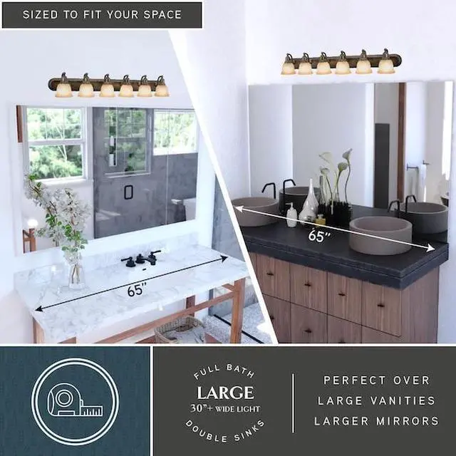 Alt view image 7 of 9 - VAXCEL LS-VLD106PZ Lasalle 6L Vanity Bronze