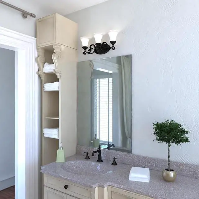 Alt view image 5 of 7 - VAXCEL W0303 Avenant 3 Light Bronze Bathroom Vanity Fixture