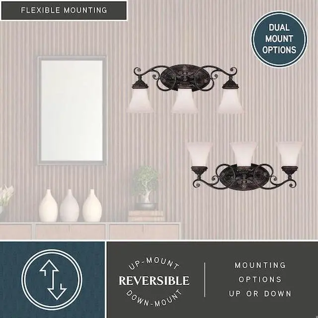 Alt view image 2 of 7 - VAXCEL W0303 Avenant 3 Light Bronze Bathroom Vanity Fixture