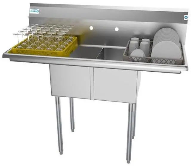 Alt view image 2 of 7 - KOOLMORE SB121610-12B3 2 Compartment Stainless Steel NSF Commercial Kitchen