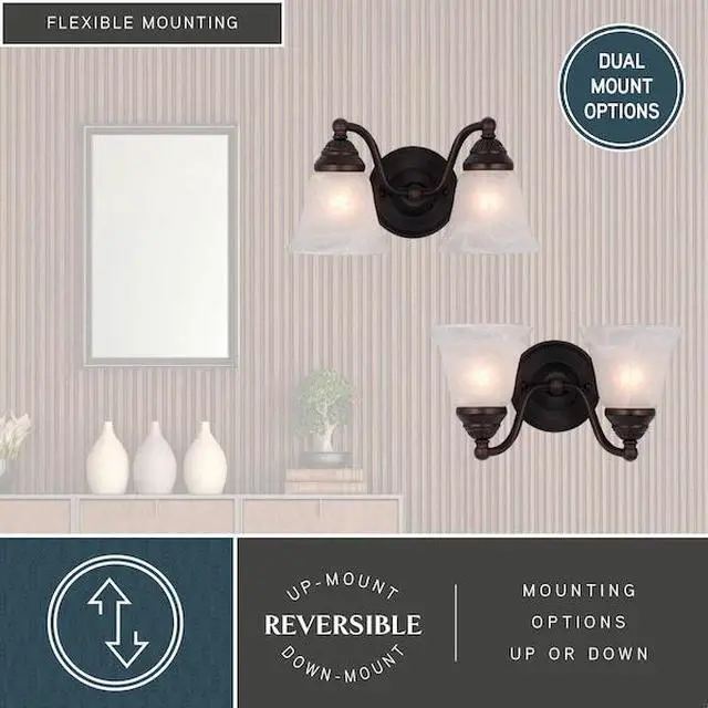 Alt view image 3 of 5 - VAXCEL VL35122OBB Standford 2L Vanity Bronze