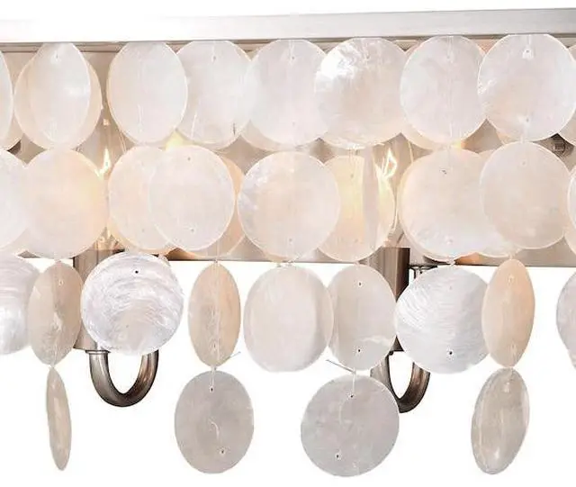 Alt view image 6 of 7 - VAXCEL W0271 Elsa Capiz Shell 4L Vanity Satin Nickel