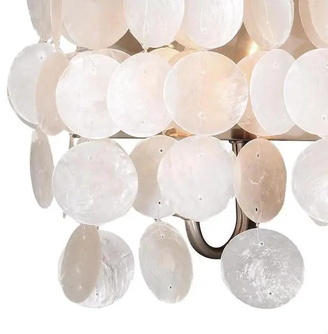 Alt view image 5 of 7 - VAXCEL W0271 Elsa Capiz Shell 4L Vanity Satin Nickel