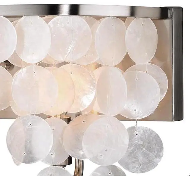 Alt view image 3 of 7 - VAXCEL W0271 Elsa Capiz Shell 4L Vanity Satin Nickel