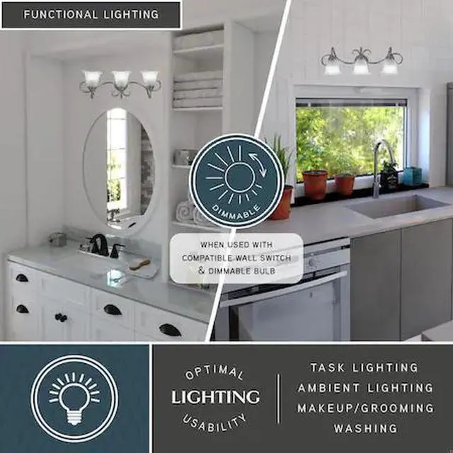 Alt view image 6 of 11 - Vaxcel Bella 3L Vanity Light Brushed Nickel - BL-VLD003BN