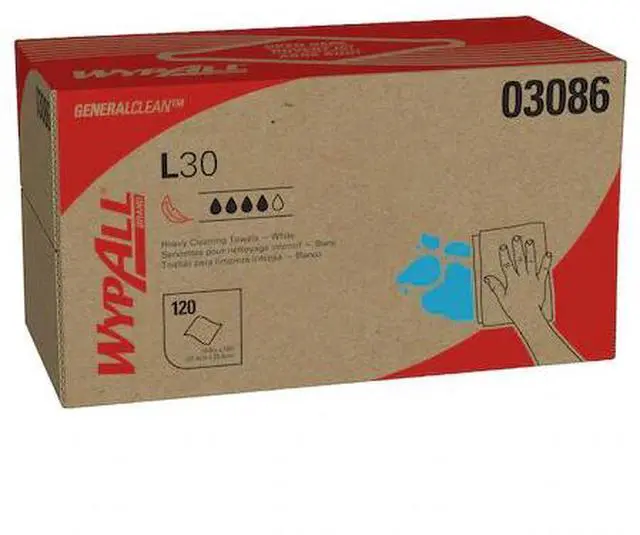 Alt view image 13 of 19 - WYPALL L30 Wipers, POP-UP Box, 10 x 9 4/5, White, 120/Box