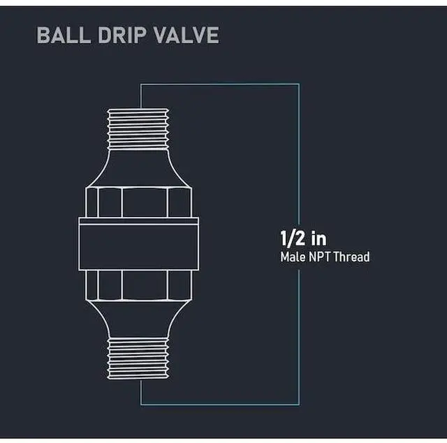 Alt view image 5 of 6 - EVERFLOW 681T012-NL FIP Ball Drip Valve 1/2"