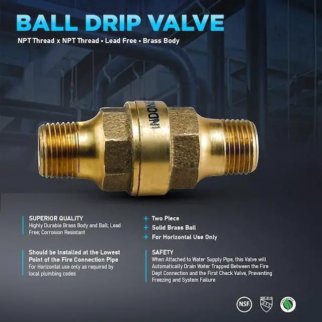 Alt view image 6 of 6 - EVERFLOW 681T012-NL FIP Ball Drip Valve 1/2"