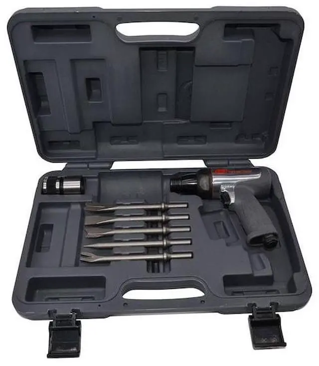 Alt view image 7 of 11 - Ingersoll Rand 122MAXK - Vibration Reduced Short Barrel Air Hammer w/ 5 Chisels