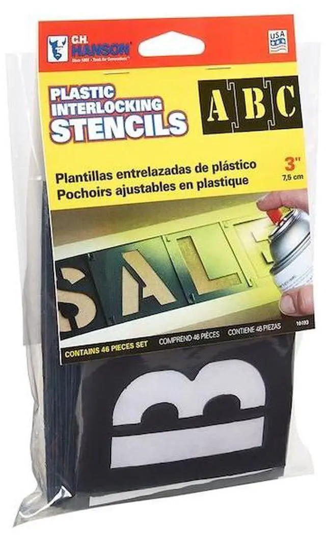 Alt view image 4 of 8 - CH Hanson 3 In. Plastic Stencil Set (46 Piece) 10193