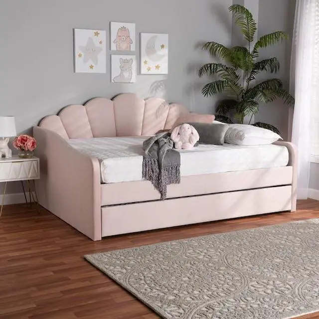 Alt view image 2 of 7 - BAXTON STUDIO 215-11550-ZORO Timila Modern and Contemporary Light Pink Velvet