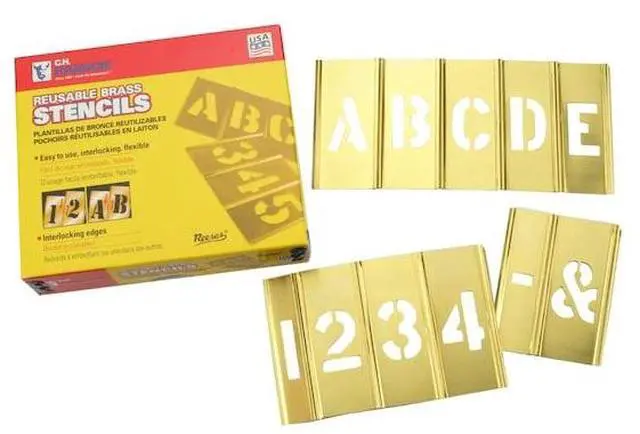 Alt view image 2 of 3 - C.H. HANSON 10073 Interlocking Stncls,Numb & Letters,Brass
