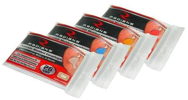 Alt view image 3 of 5 - RADIANS CEP001-T Reusable Uncorded Molded Ear Plugs, Custom Fit Shape, 26 dB, 1