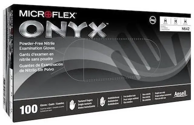 Alt view image 6 of 7 - Microflex Onyx N64 Disposable Nitrile Exam Gloves for Automotive