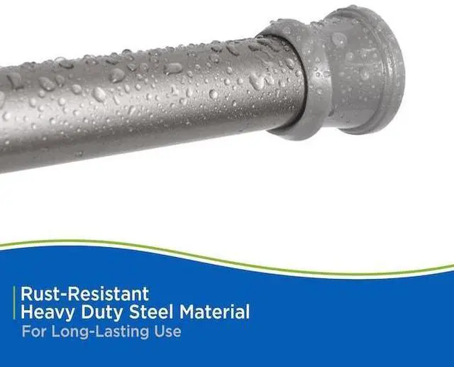 Alt view image 2 of 7 - KENNEY MFG T608C/PL5 Twist & Fit No Tools Tension Shower Curtain Rod, 36-63in,