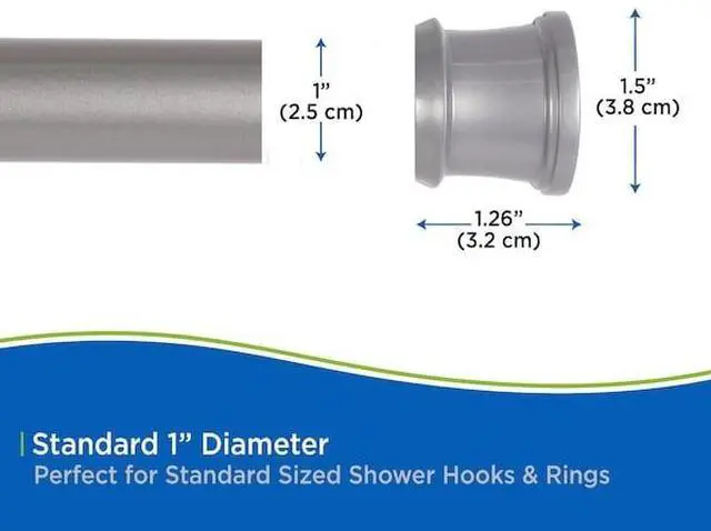 Alt view image 7 of 7 - KENNEY MFG T608C/PL5 Twist & Fit No Tools Tension Shower Curtain Rod, 36-63in,