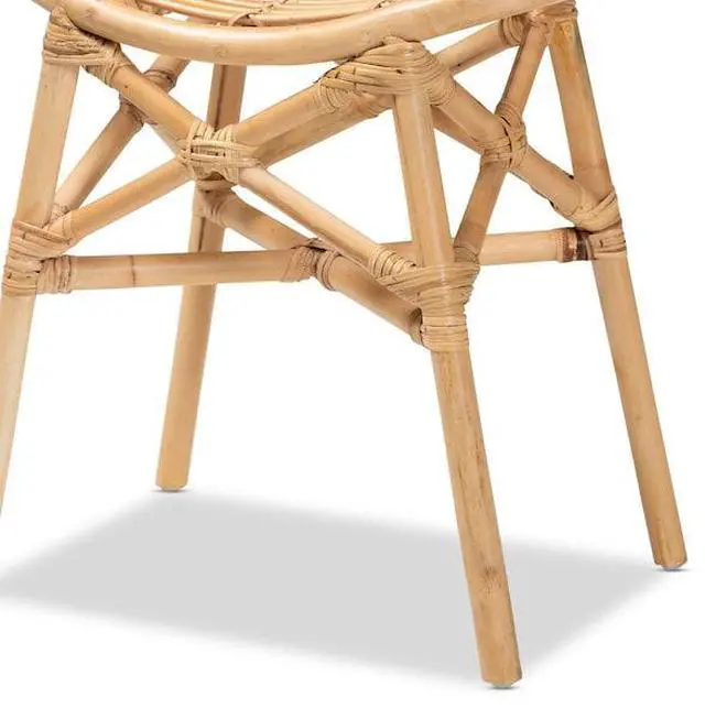 Alt view image 19 of 20 - Baxton Studio Elgon Modern Bohemian Natural Brown Rattan Footstool