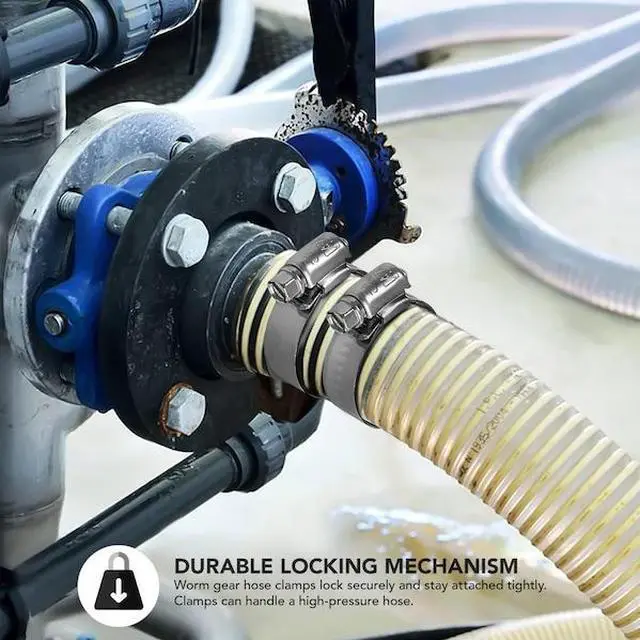 Alt view image 5 of 7 - EVERFLOW 6744SSHCA Stainless Steel Worm Drive Hose Clamps 1'' - 3-1/4''