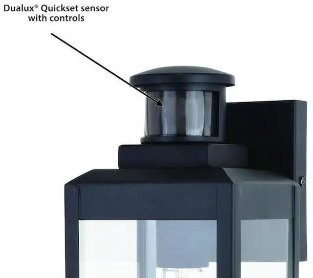 Alt view image 4 of 7 - VAXCEL T0599 Kinzie Black Motion Sensor Dusk to Dawn Outdoor Wall Light Clear
