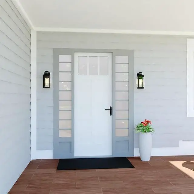 Alt view image 3 of 7 - VAXCEL T0599 Kinzie Black Motion Sensor Dusk to Dawn Outdoor Wall Light Clear