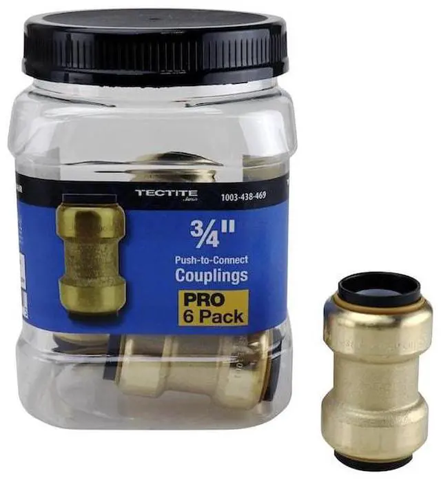 Alt view image 6 of 7 - APOLLO FSBC346JR 3/4 in. Brass Push-To-Connect Coupling Jar (6-Pack), 6PK
