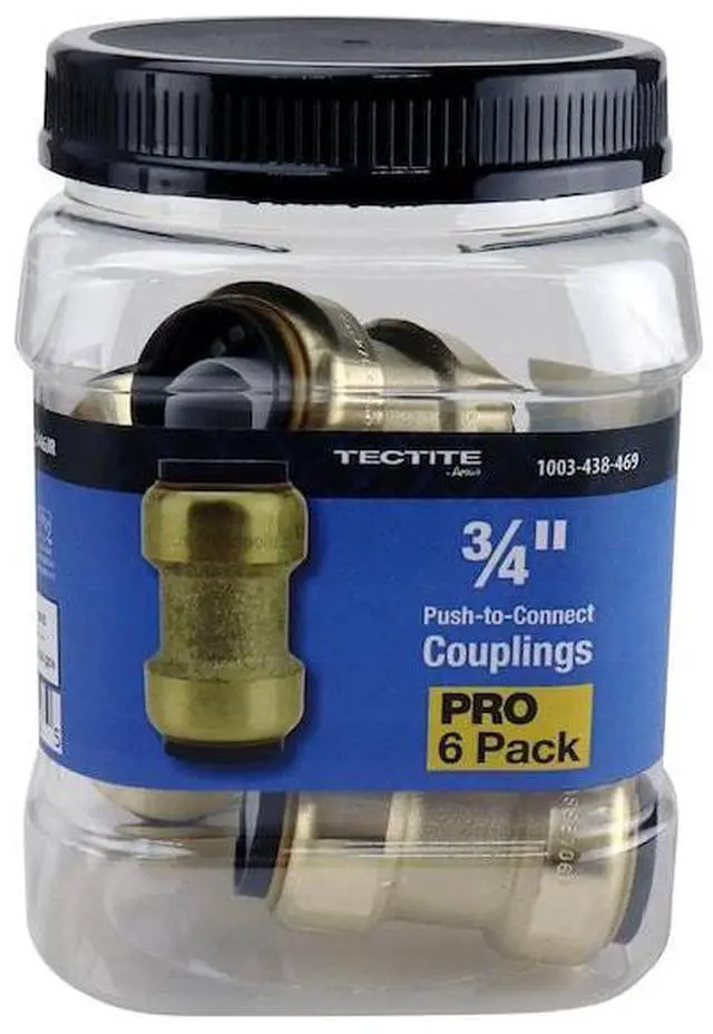 Alt view image 5 of 7 - APOLLO FSBC346JR 3/4 in. Brass Push-To-Connect Coupling Jar (6-Pack), 6PK