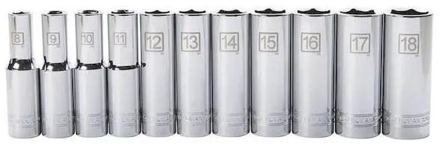 Alt view image 2 of 4 - STEELMAN 78224 11-Piece 3/8-Inch Drive Metric Deep 6-Point Socket Set