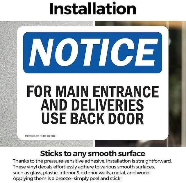 Alt view image 3 of 3 - SIGNMISSION OS-2PACK-NS-D-1014-L-12854 For Main Entrance And Deliveries Use