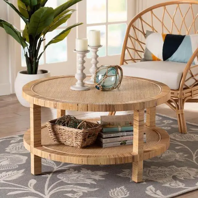 Alt view image 6 of 14 - BALI & PARI 245-13734-ZORO Kalimantan Bohemian Light Honey Rattan and Mahogany