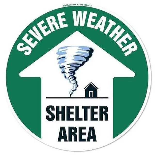 Main image of SIGNMISSION FD-2-C-16-99893 Severe Weather 16in Non-Slip Floor Marker, 16" x