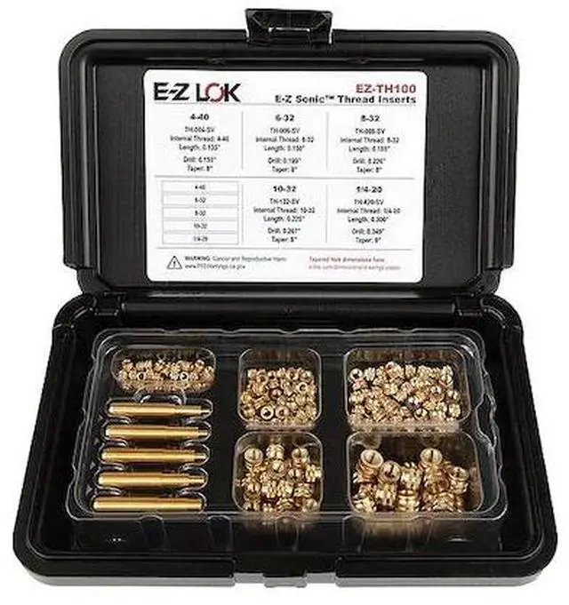 Main image of ZORO SELECT EZ-TH100 Heat-Set Insert Kit, #4-40 to 1/4"-20, 9/64 in, 5/32 in,