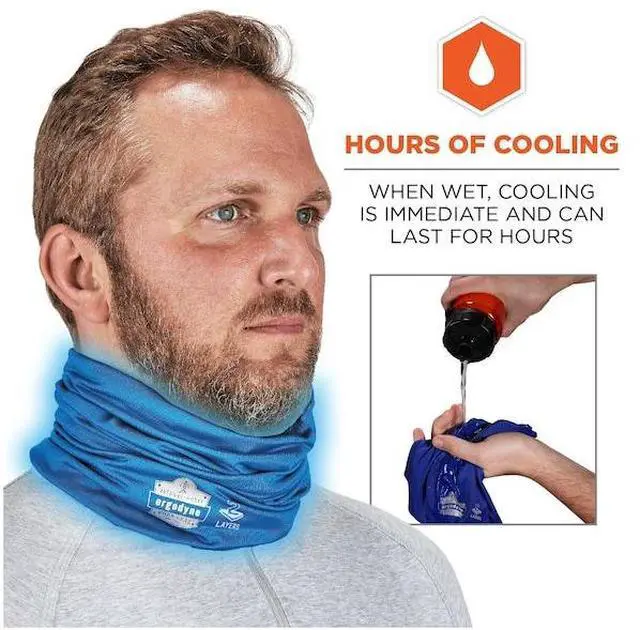Alt view image 3 of 7 - ERGODYNE 42153 Neck Gaiter 6489, 2 Layer Cooling, Blue, 2XL/3XL