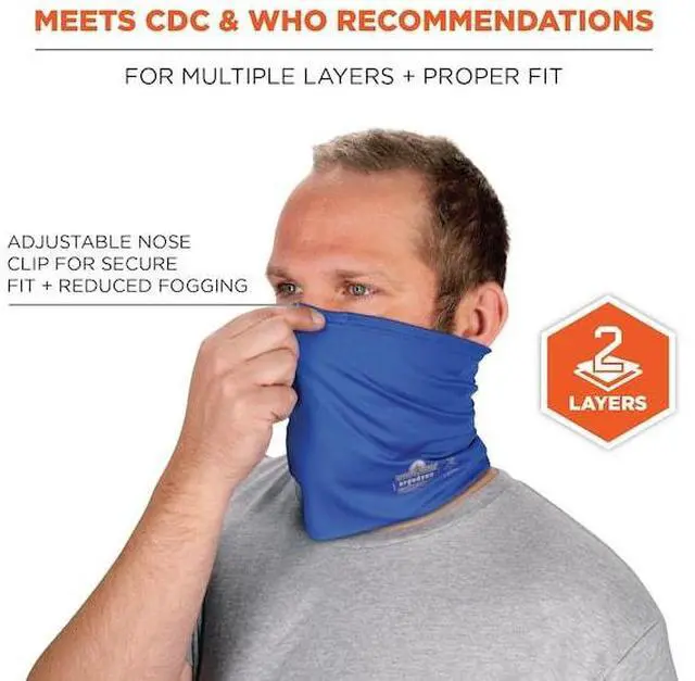 Alt view image 2 of 7 - ERGODYNE 42153 Neck Gaiter 6489, 2 Layer Cooling, Blue, 2XL/3XL