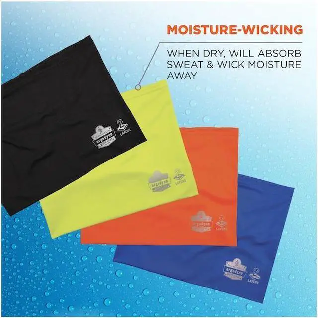 Alt view image 4 of 7 - ERGODYNE 42153 Neck Gaiter 6489, 2 Layer Cooling, Blue, 2XL/3XL
