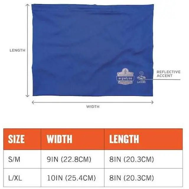 Alt view image 7 of 7 - ERGODYNE 42153 Neck Gaiter 6489, 2 Layer Cooling, Blue, 2XL/3XL