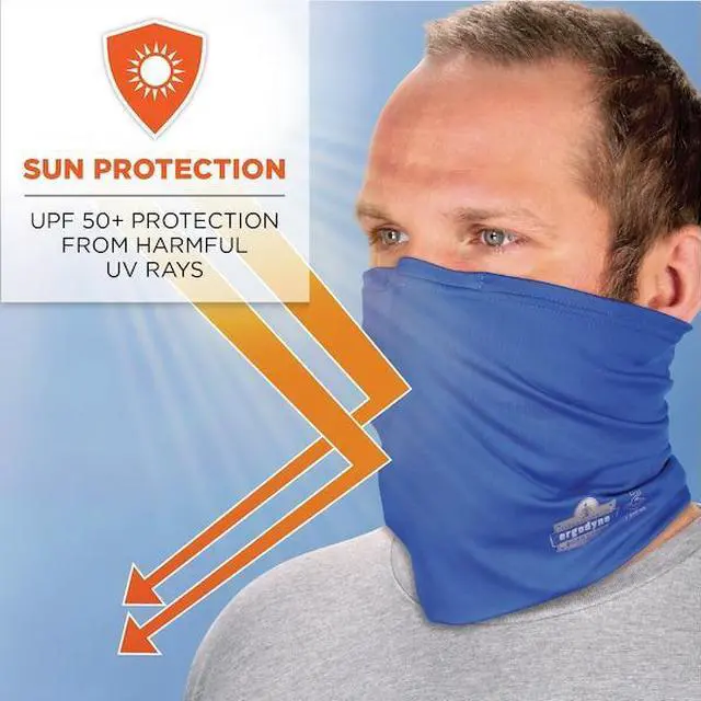 Alt view image 5 of 7 - ERGODYNE 42153 Neck Gaiter 6489, 2 Layer Cooling, Blue, 2XL/3XL